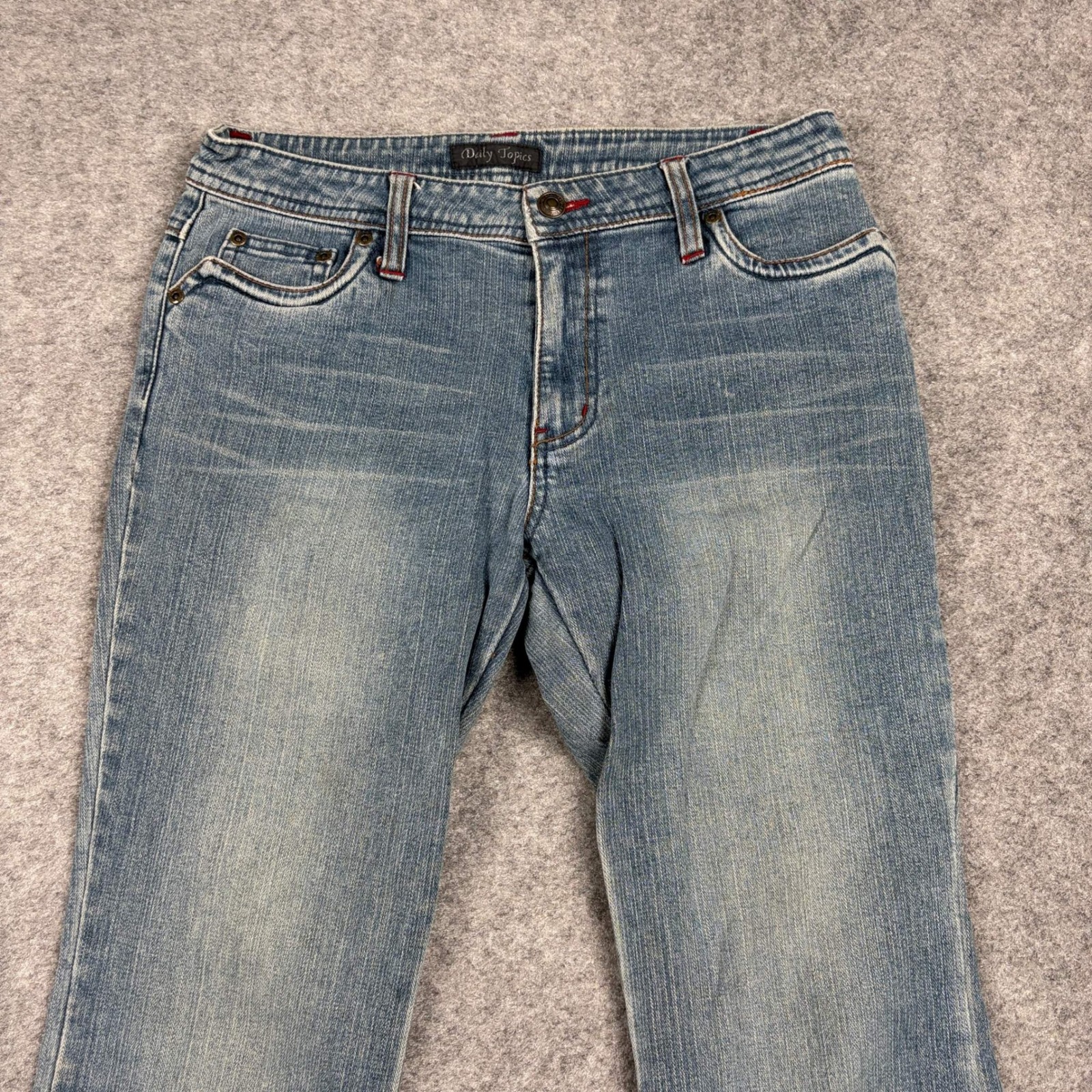 Daily Topics Flare Jeans Womens 30x30 Blue Studded Cross Pockets Y2k Denim 2000s